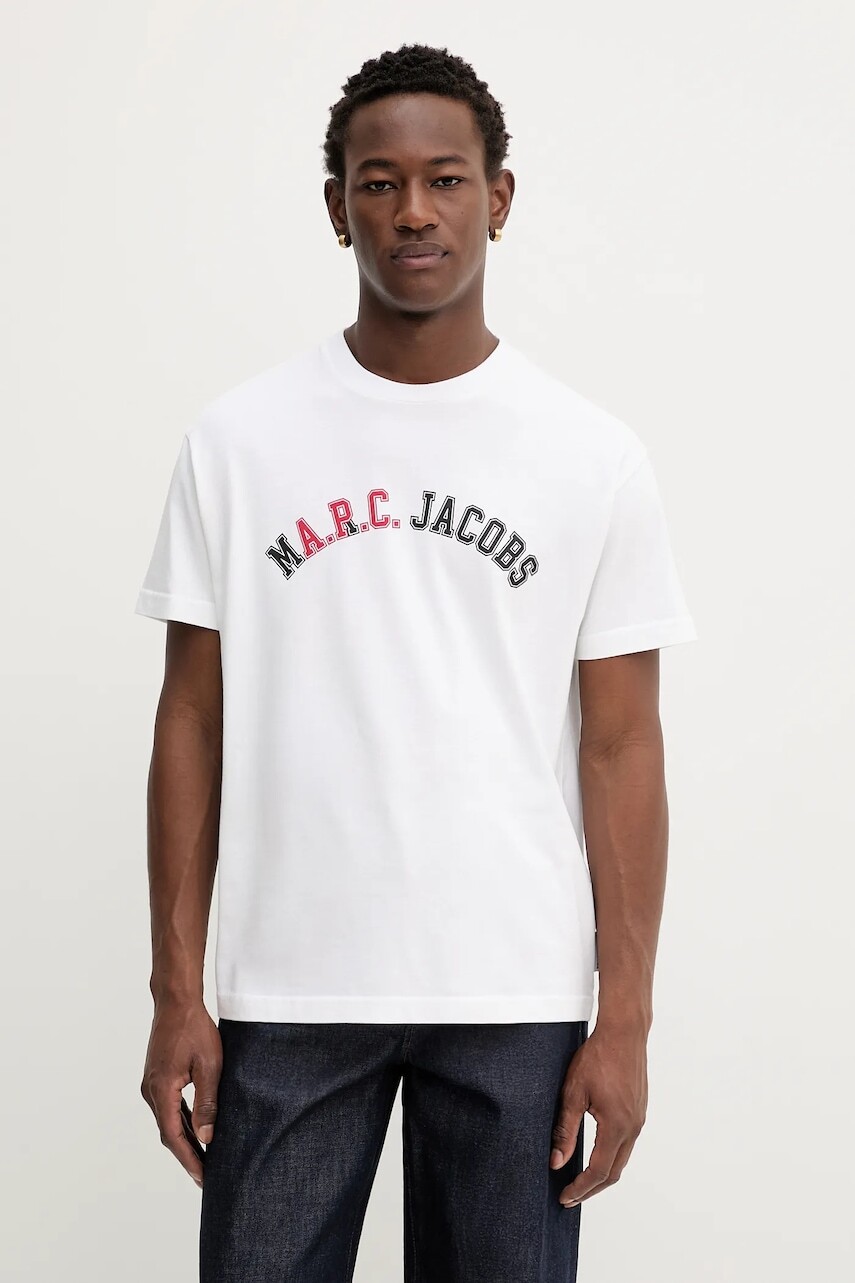 Bavlnené tričko A.P.C. A.P.C. x MARC JACOBS pánske, biela farba, s potlačou, COHKS.H26554