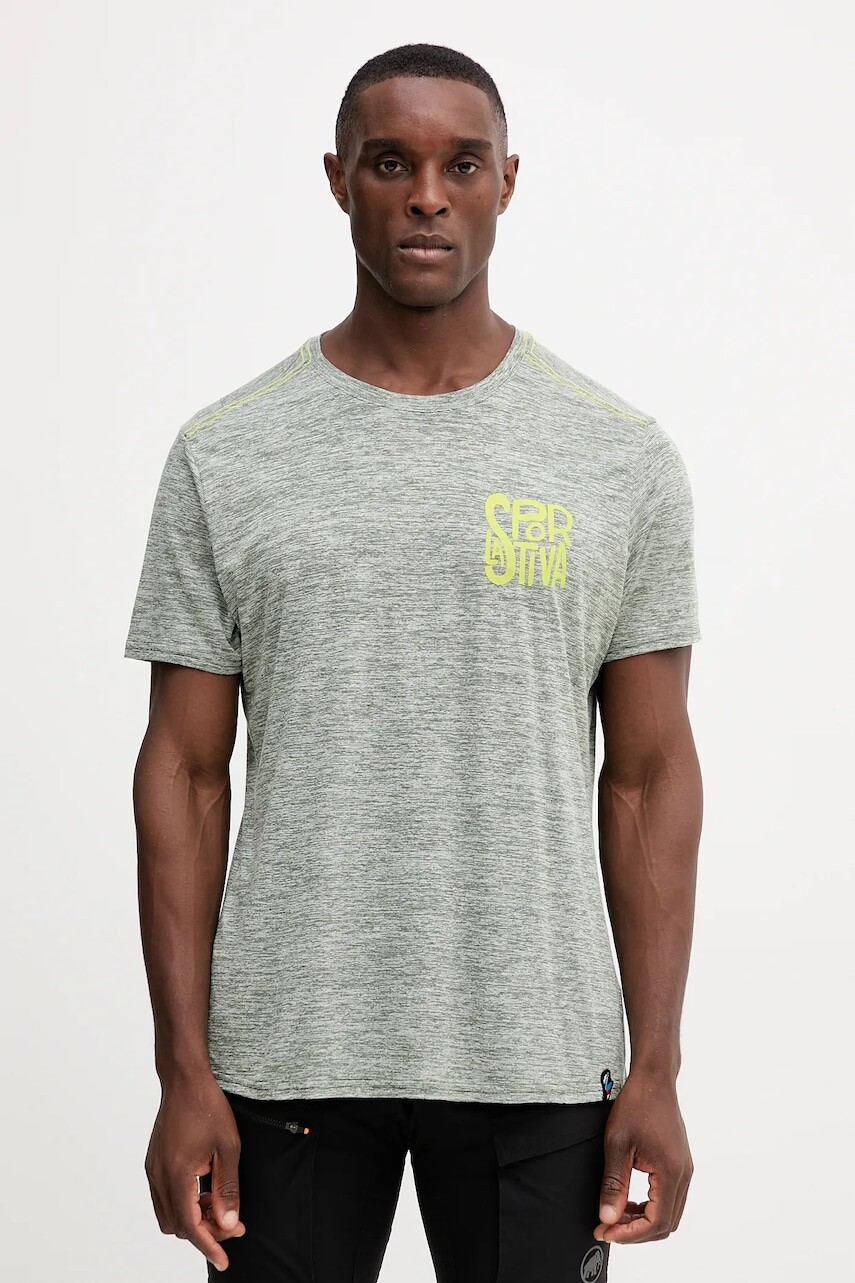 Športové tričko LA Sportiva Pocket Logo zelená farba, vzorované, ZACT150