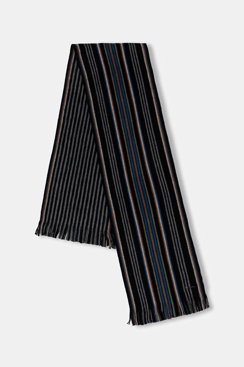 Vlnený šál Paul Smith čierna farba, vzorovaný, M1A-151F-T643