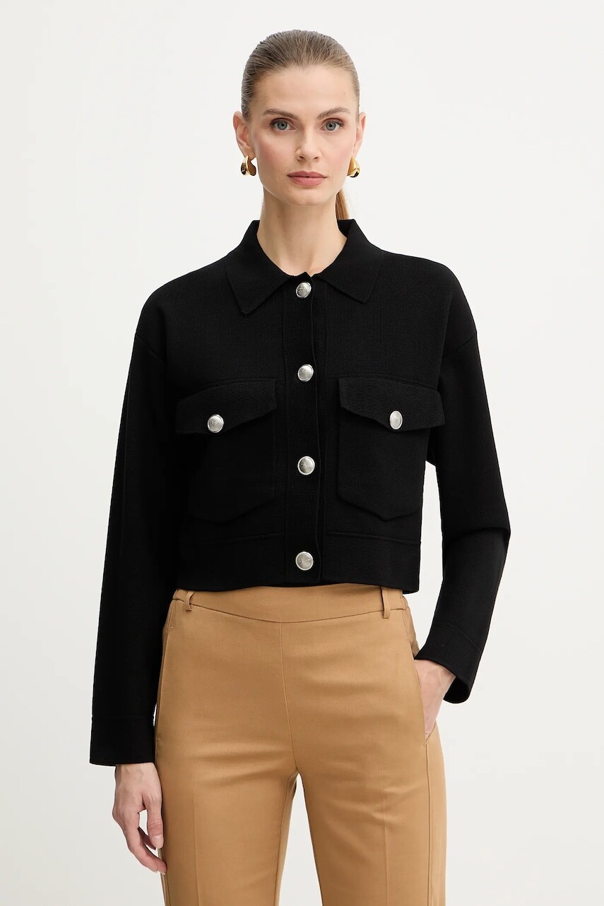 Kardigán BOSS Orange čierna farba, 50543970