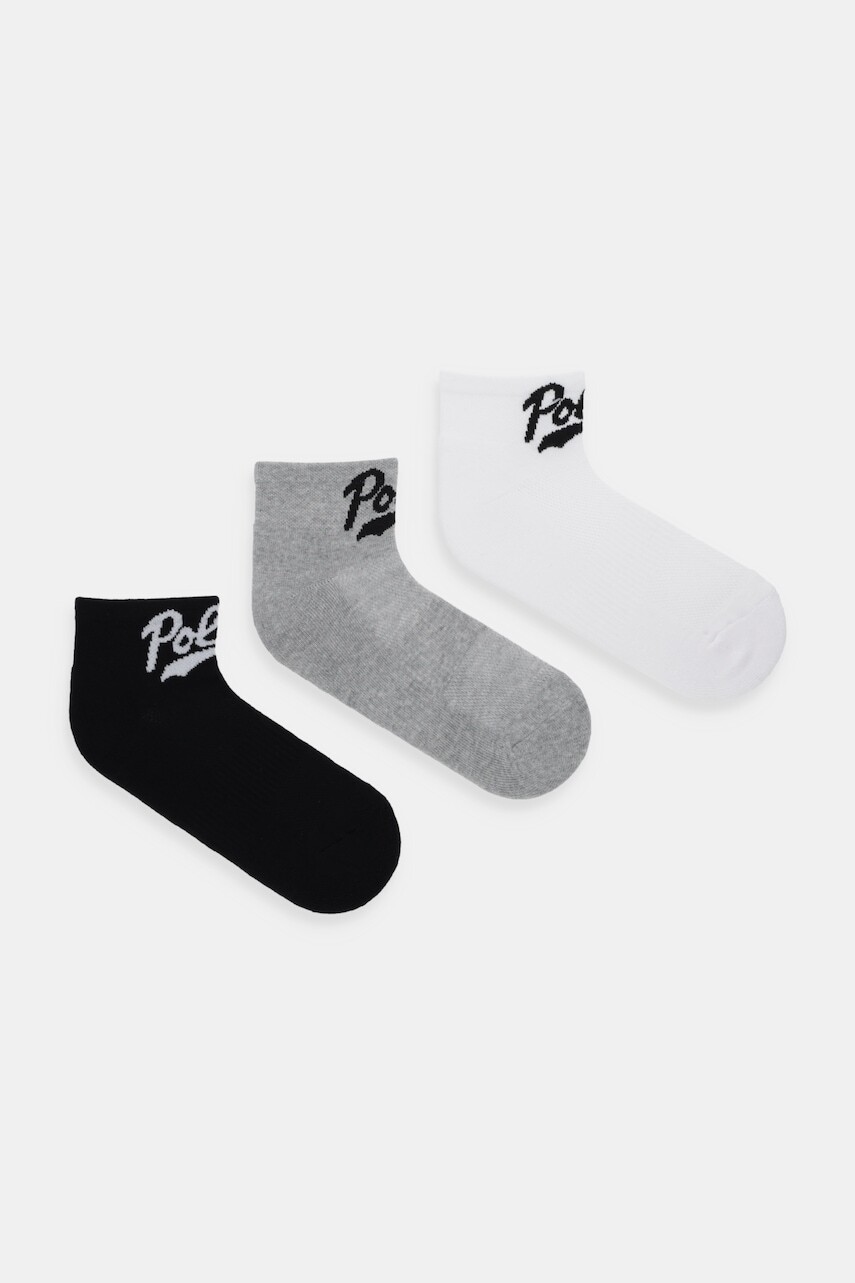 Ponožky Polo Ralph Lauren 3-pak šedá farba, 455982944
