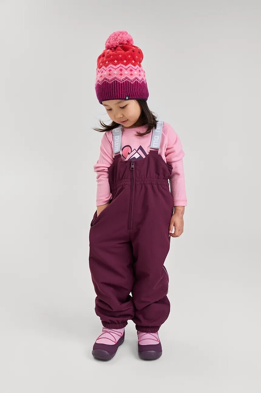 Detská čiapka s prímesou vlny Reima Pohjoinen fialová farba, 5300021C