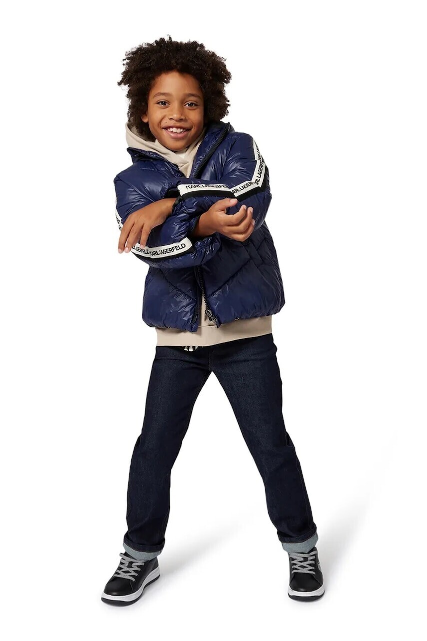 Detská bunda Karl Lagerfeld tmavomodrá farba, Z31040
