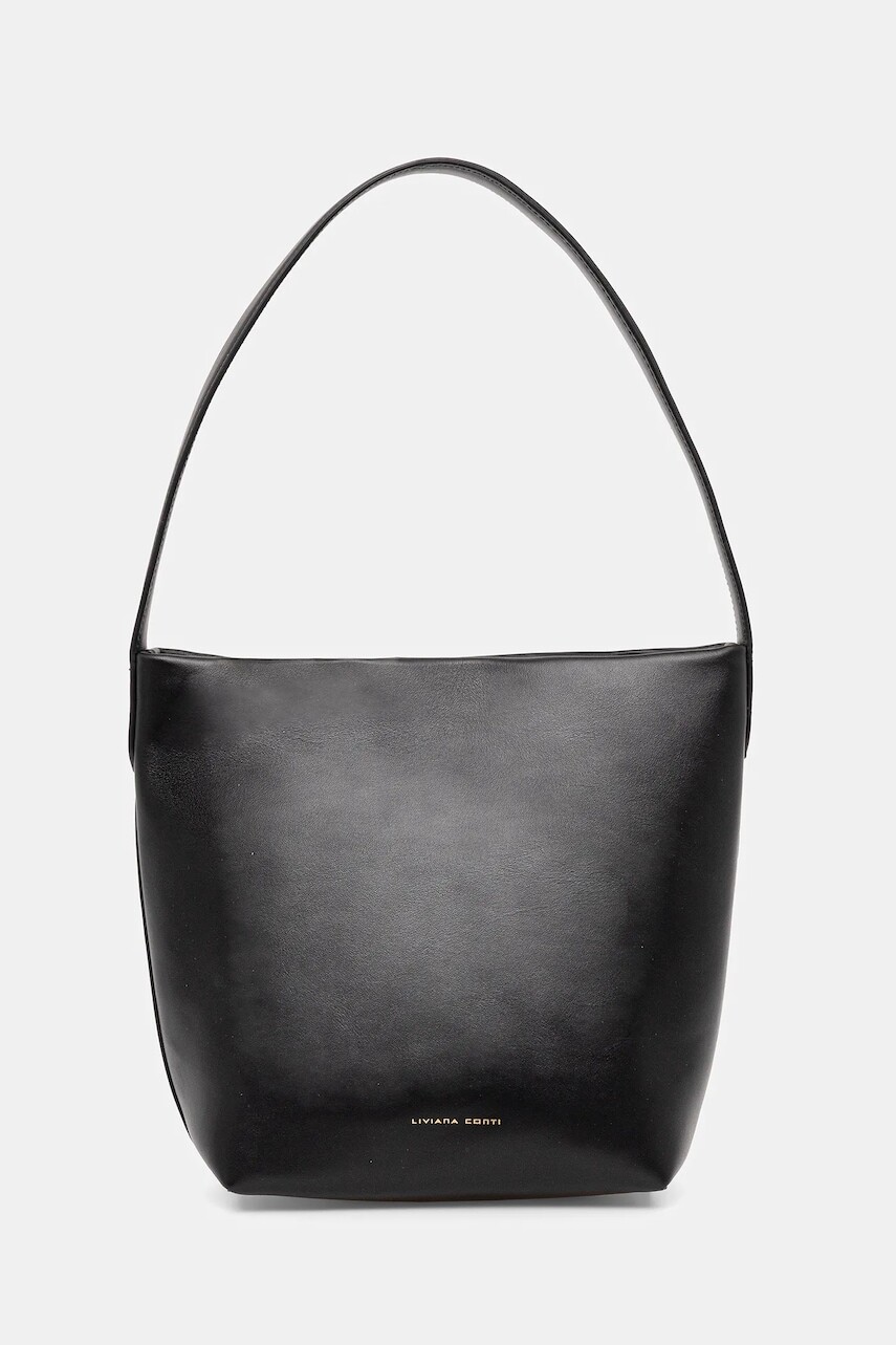 Kožená kabelka Liviana Conti čierna farba, A5WA62