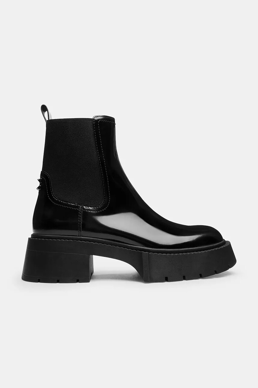 Členkové topánky Coach Leah Platform čierna farba, na podpätku, CCH90