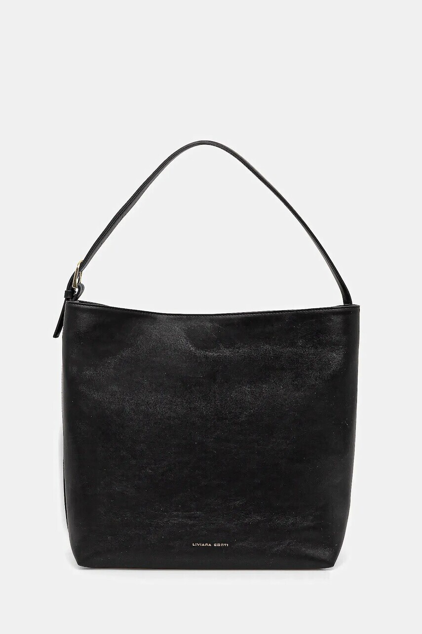 Kožená kabelka Liviana Conti čierna farba, A5WA64