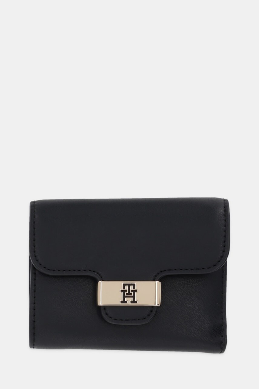 Peňaženka Tommy Hilfiger dámska, čierna farba, AW0AW18034