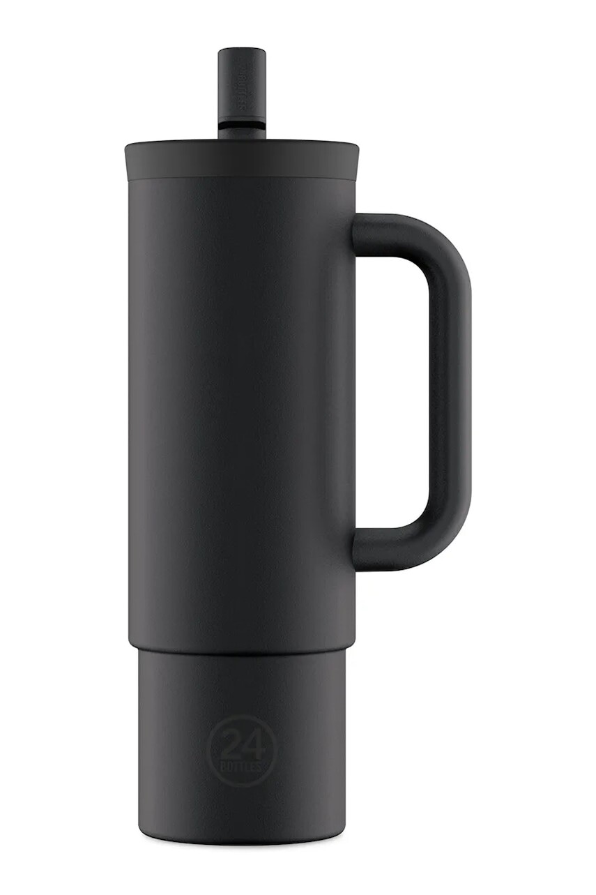 Termo hrnček 24bottles Straw 800ml Black čierna farba, Straw.800.Black