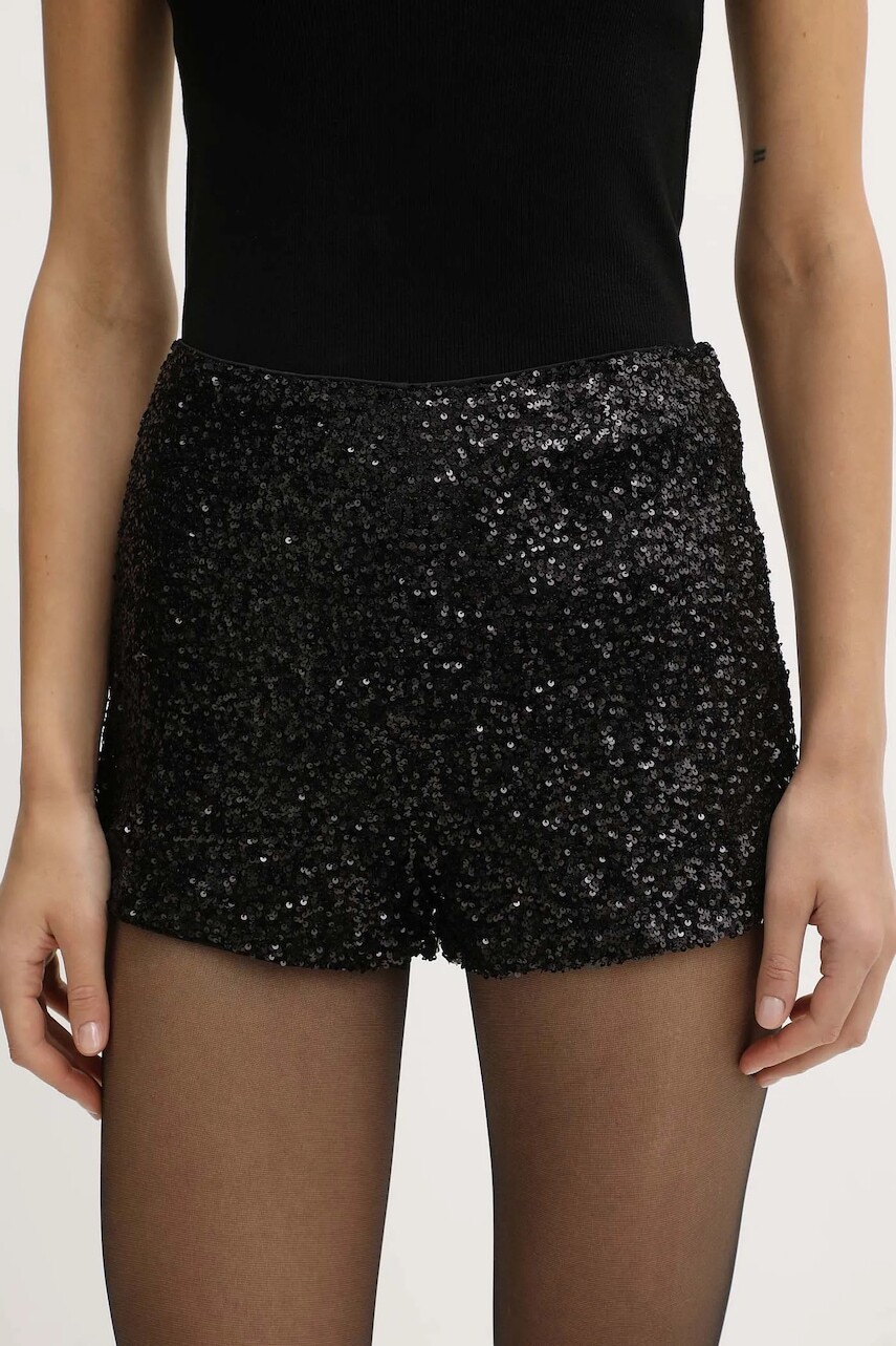 Šortky Never Fully Dressed čierna farba, jednofarebné, vysoký pás, NFDTR562