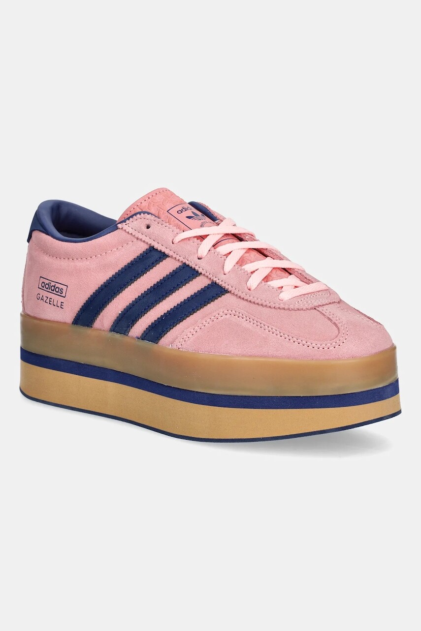 Semišové tenisky adidas Originals Gazelle Stack W ružová farba, JS3926