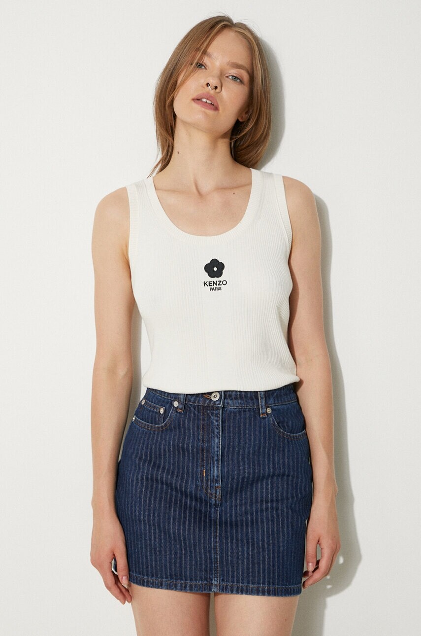 Top Kenzo Boke 2.0 Rib Tank Top dámsky, béžová farba, FE62PU4733LG.01