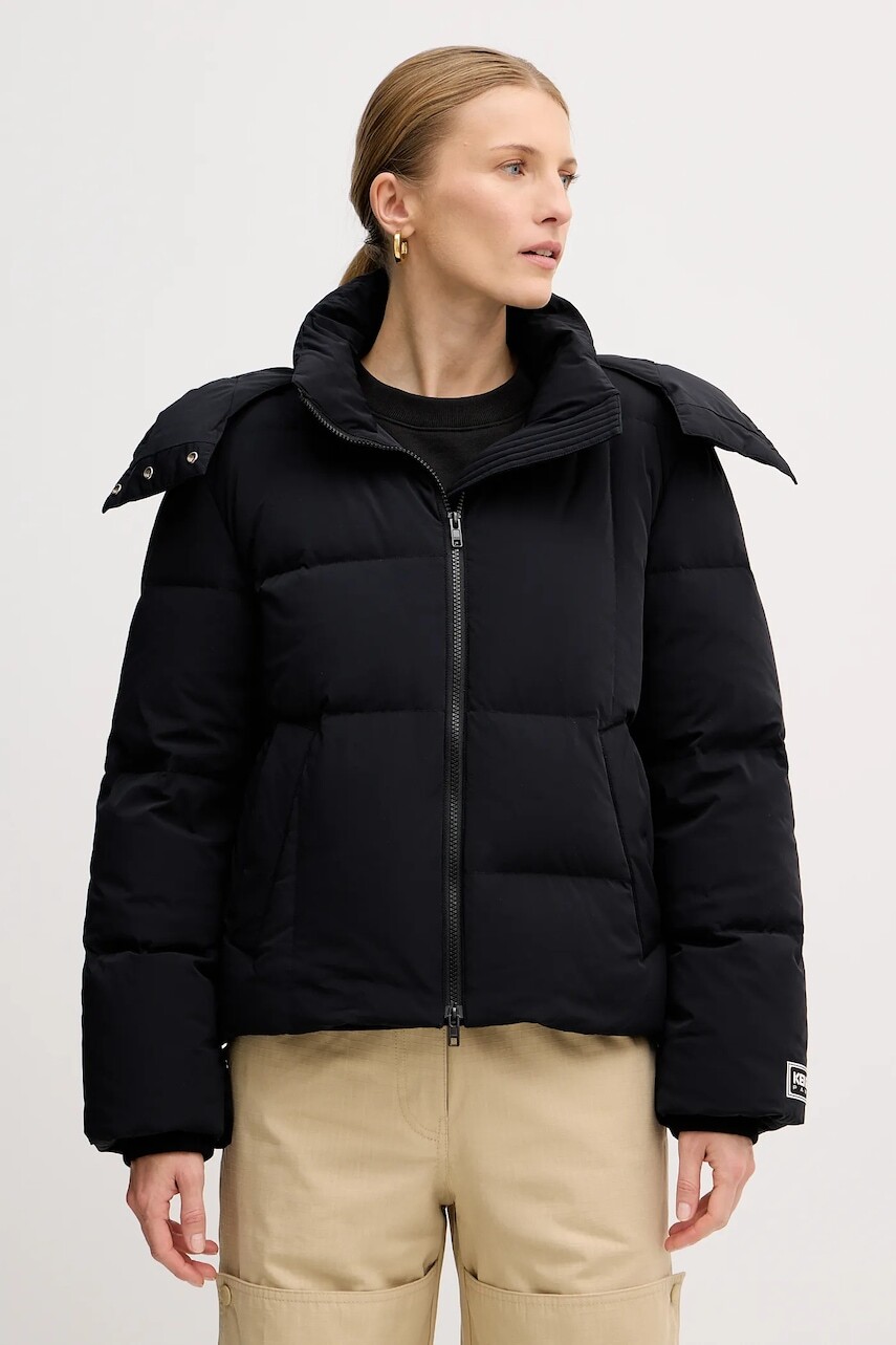 Bunda Kenzo Regular Puffer Jacket dámska, čierna farba, zimná, FE62OU1259NH.99