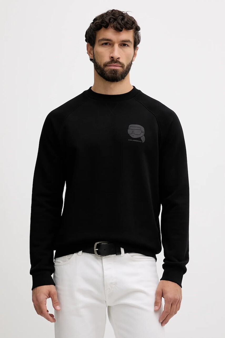 Mikina Karl Lagerfeld čierna farba, s potlačou, 554910.705010