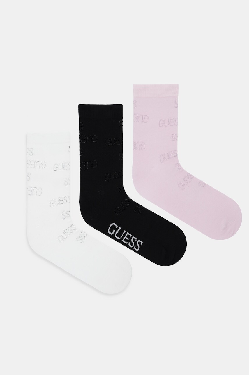 Ponožky Guess 3-pak biela farba, O5BG04 KBZU0