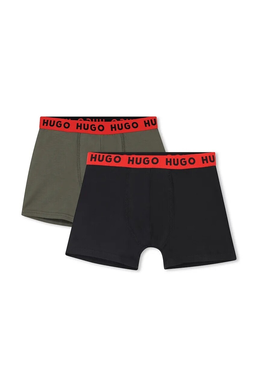 Detské boxerky HUGO 2-pak čierna farba, G00558