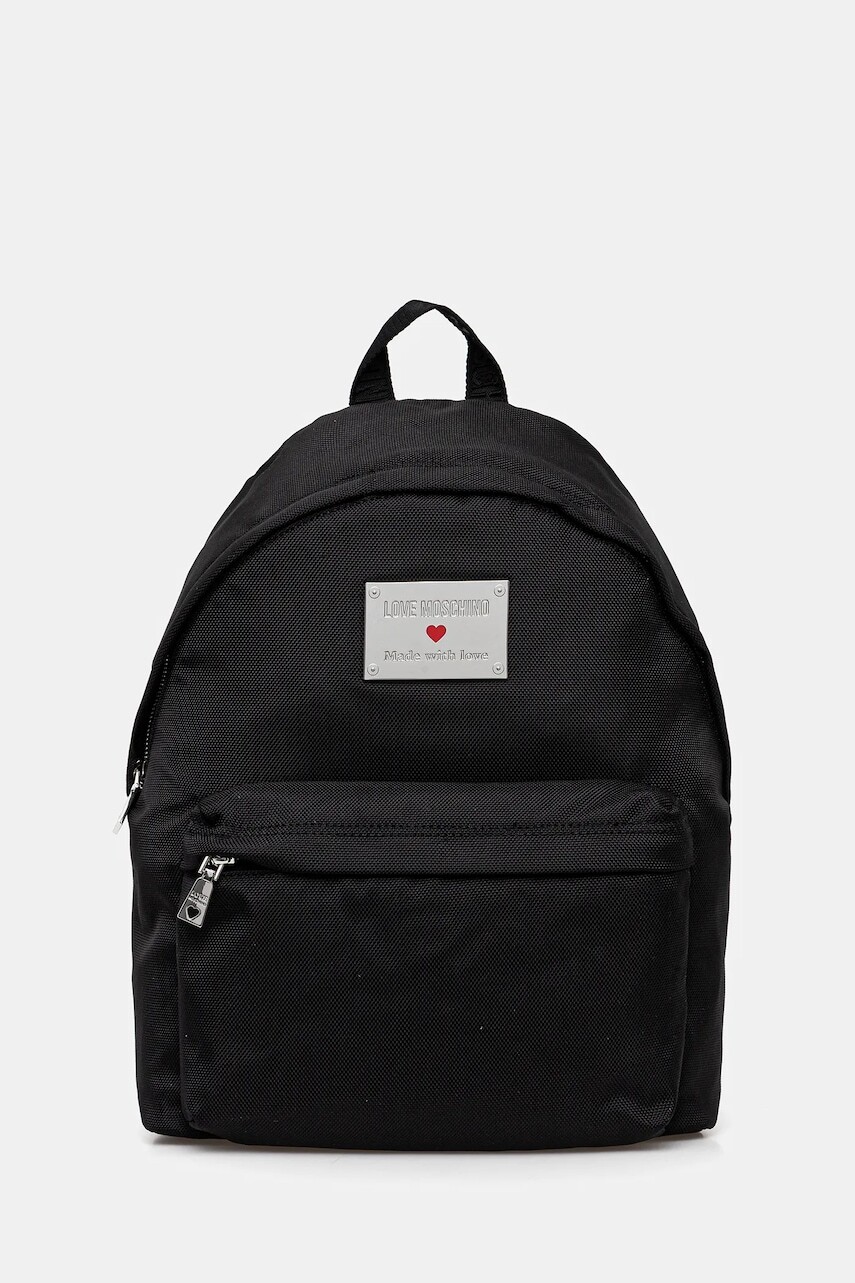 Ruksak Love Moschino dámsky, čierna farba, veľký, s nášivkou, JC4201PP1NLN100A