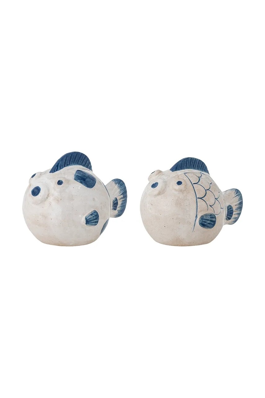 Soľnička a korenička Bloomingville 9,5 x 6,5 x 9 cm modrá farba