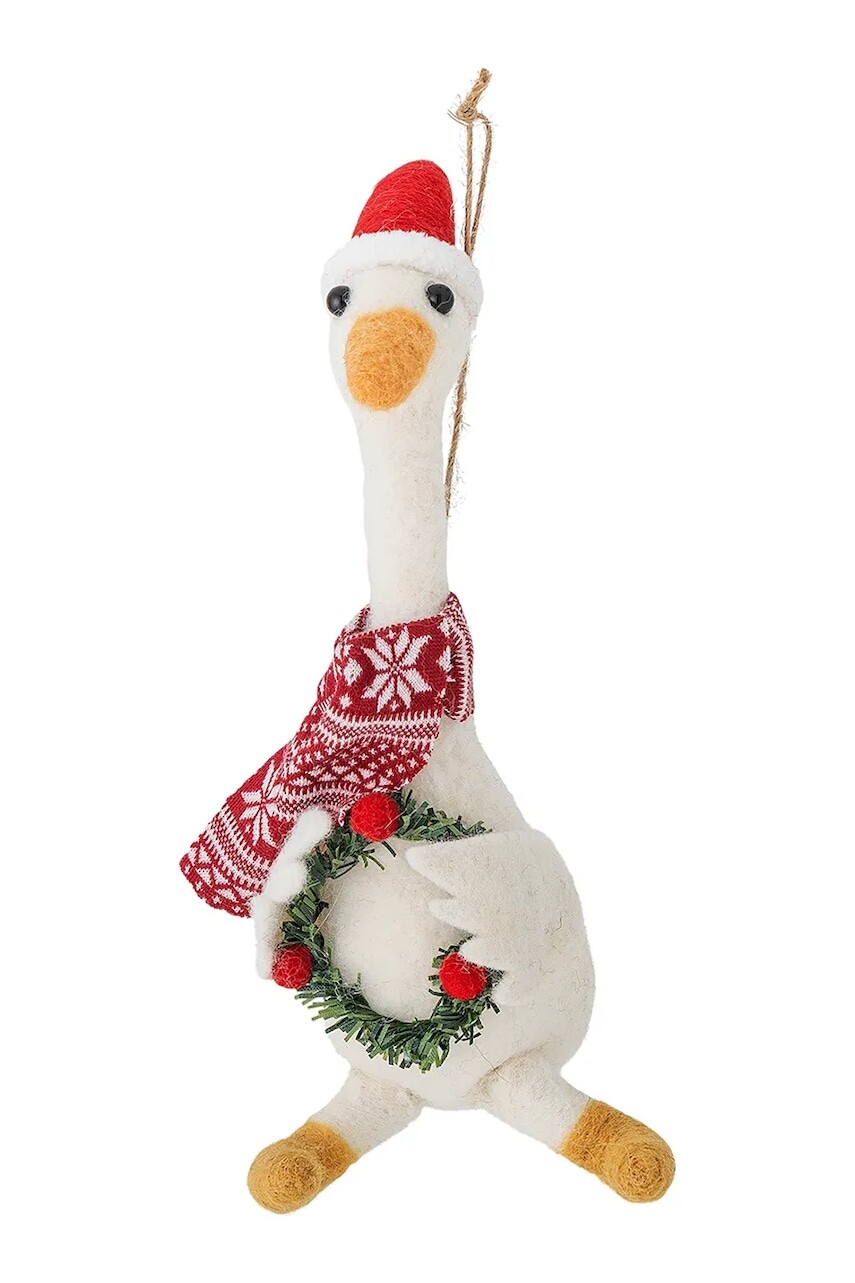 Ozdoba na vianočný stromček Bloomingville 6 x 22 x 12 cm biela farba