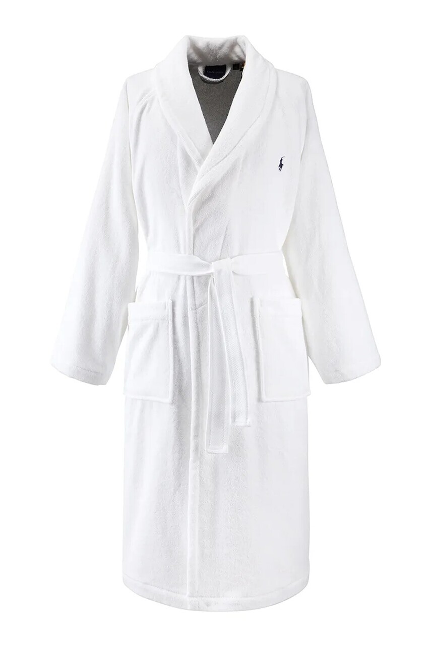 Bavlnený župan Ralph Lauren POLOPLAY White L biela farba