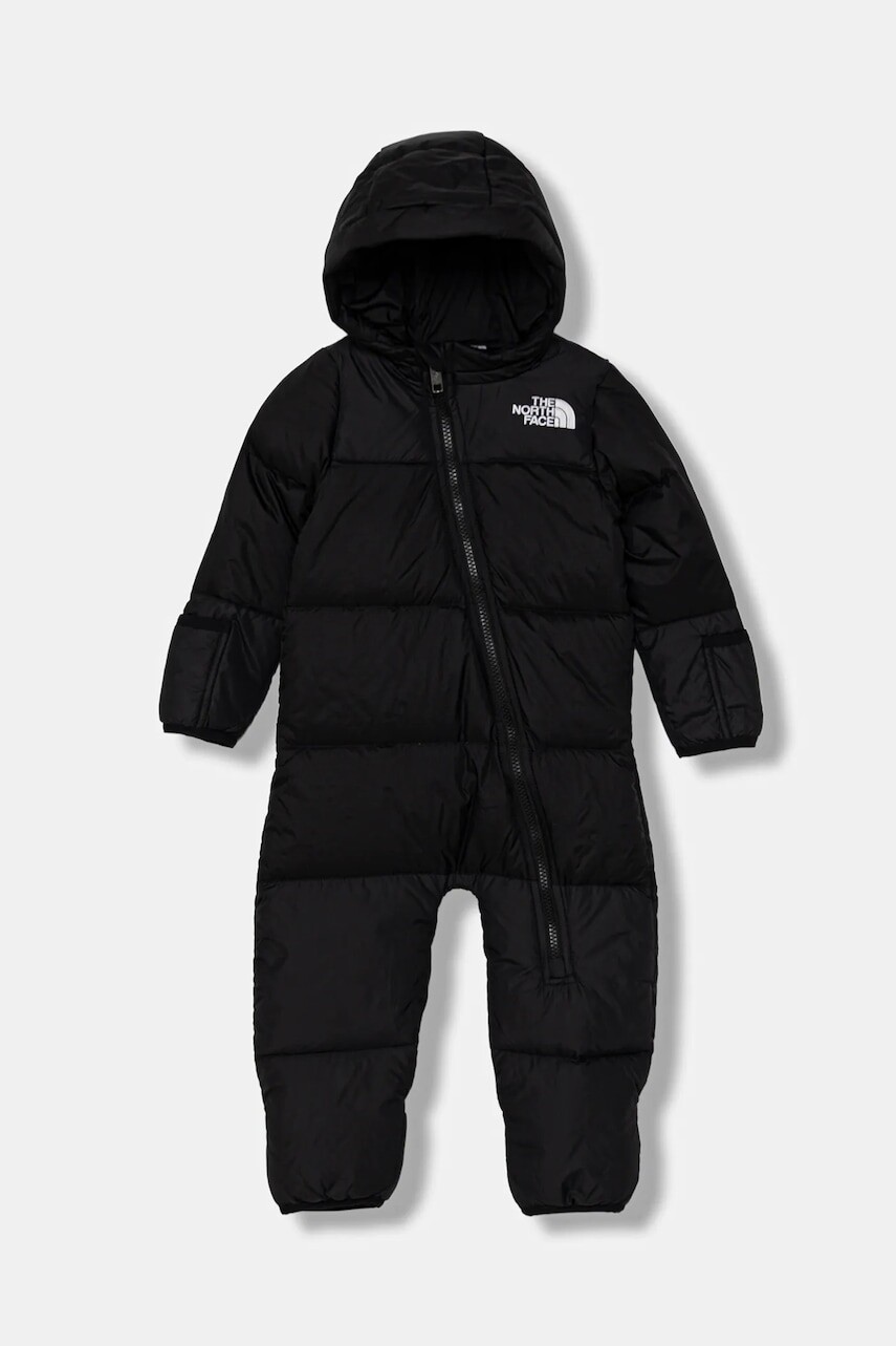 Detský páperový overal The North Face BABY 1996 RETRO NUPTSE ONE PIECE čierna farba, NF0A7WPFGOF1