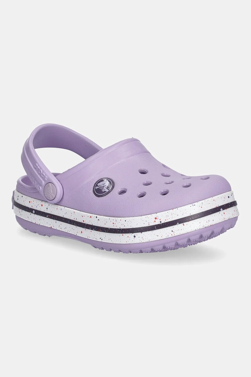 Detské šľapky Crocs CROCS CROCBAND SPECKLED BAND CLOG fialová farba, 211646