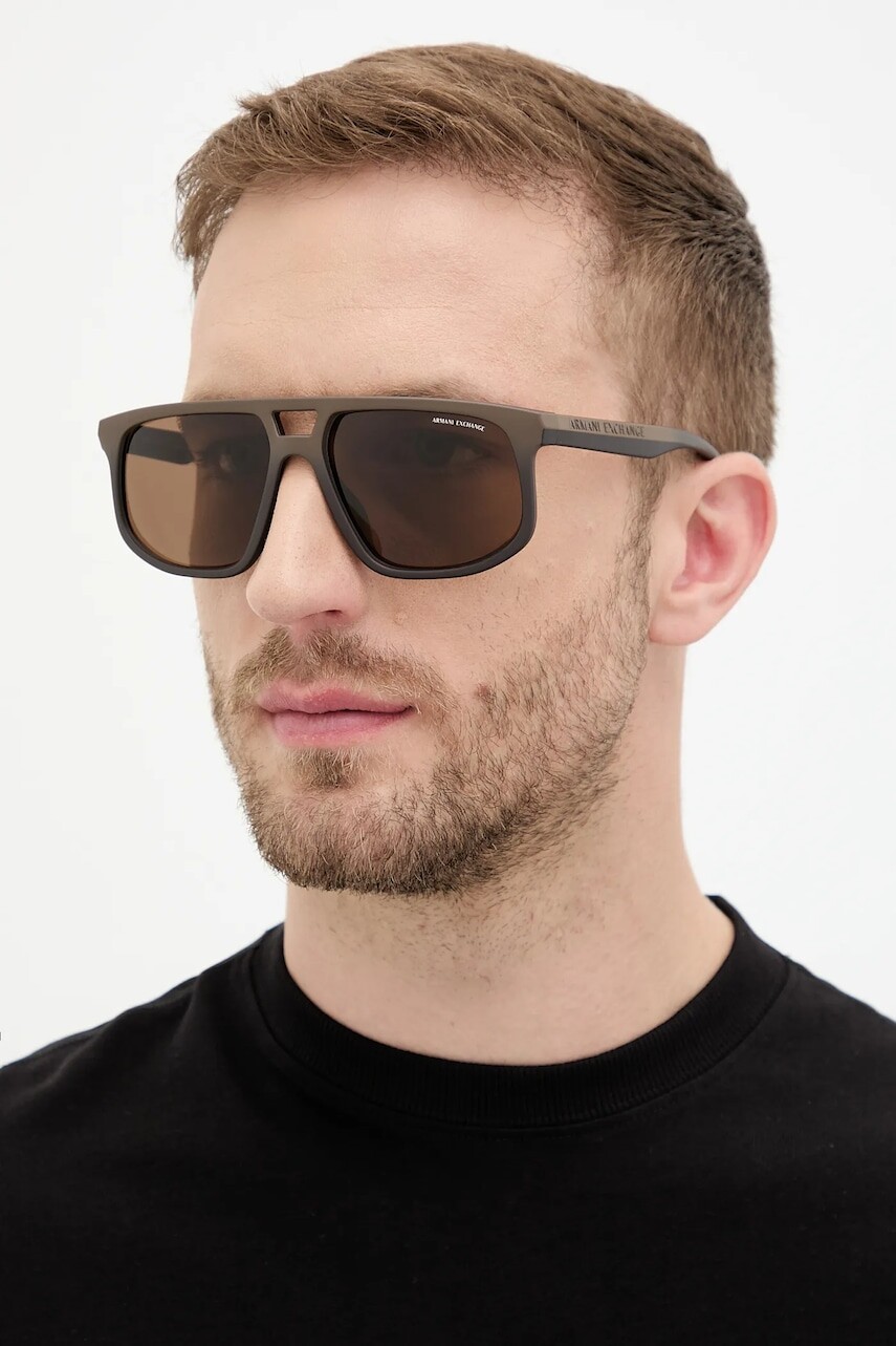 Slnečné okuliare Armani Exchange hnedá farba, 0AX4161SU