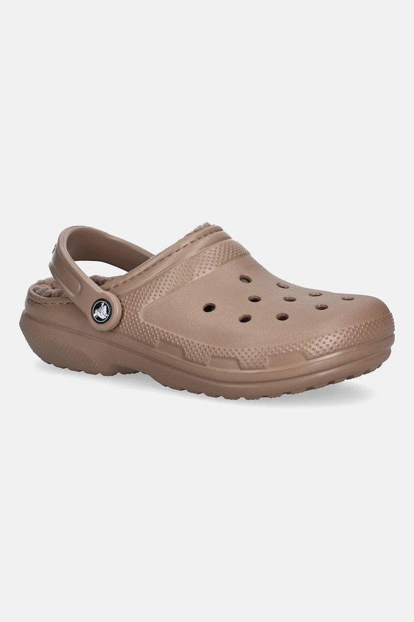 Papuče Crocs Classic Lined Clog hnedá farba, 203591