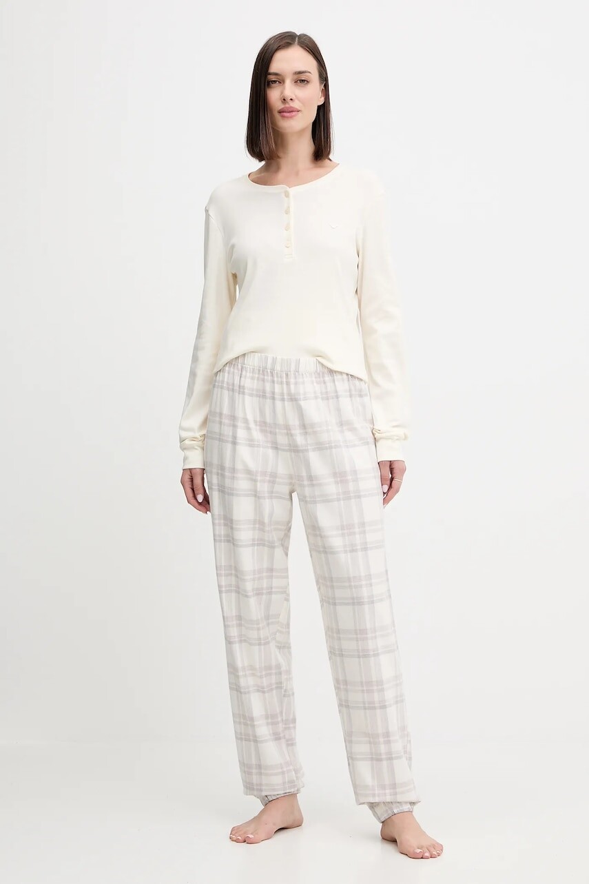 Pyžamo Emporio Armani Underwear dámske, béžová farba, EW001984 AF15372