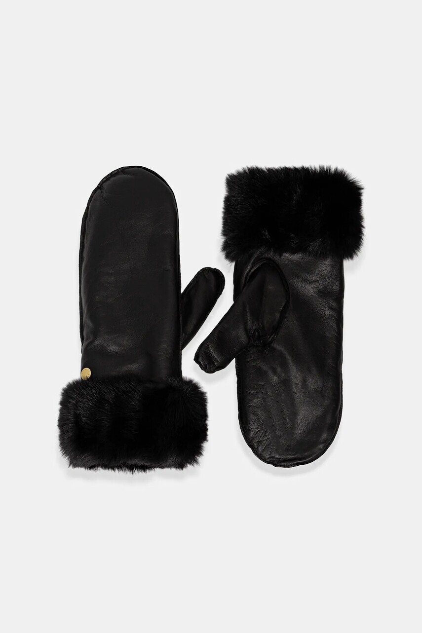 Kožené rukavice Barbour čierna farba, LGL0150