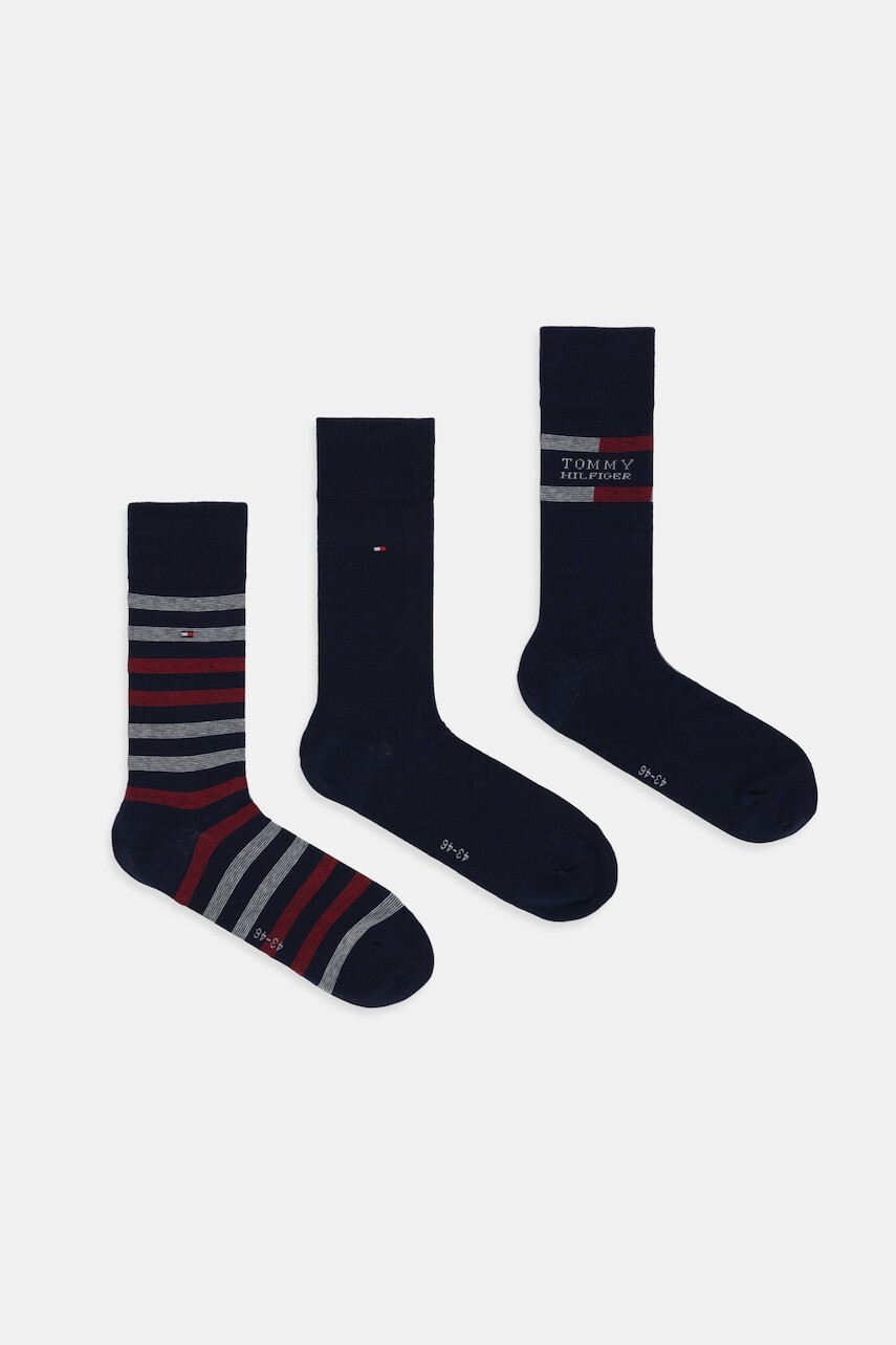 Ponožky Tommy Hilfiger 3-pak tmavomodrá farba, 701235376