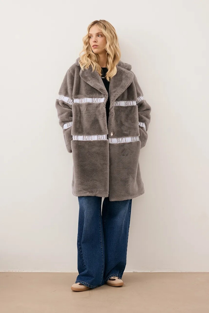 Kabát Bizuu FLORENCE hnedá farba, FLORENCE TAUPE