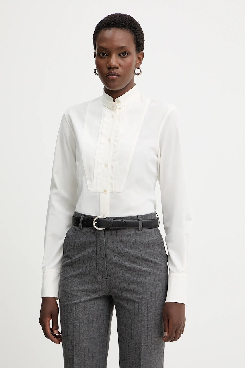 Bavlnená košeľa Weekend Max Mara BUTTERFLY béžová farba, regular, so stojačikom, 2525116023600