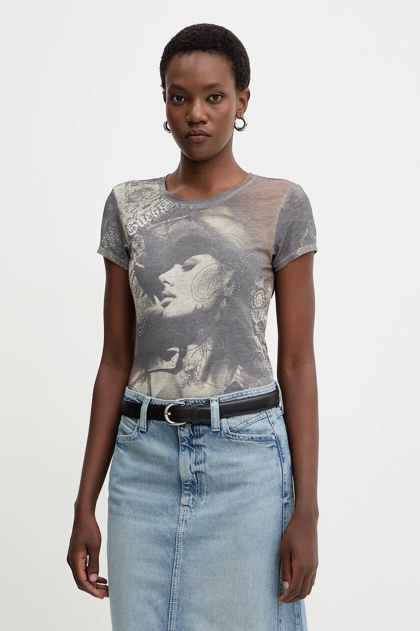 Tričko Guess dámske, šedá farba, W5BI33 K37Z0