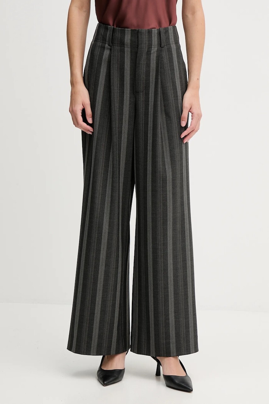 Nohavice Mos Mosh EVINE šedá farba, široké, vysoký pás, 173851