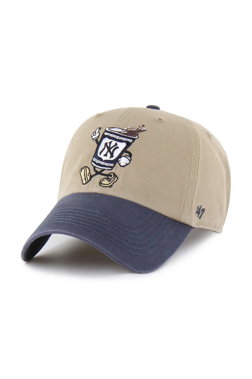 Bavlnená šiltovka 47 brand MLB New York Yankees zelená farba, B-CARCU17GWS-KH