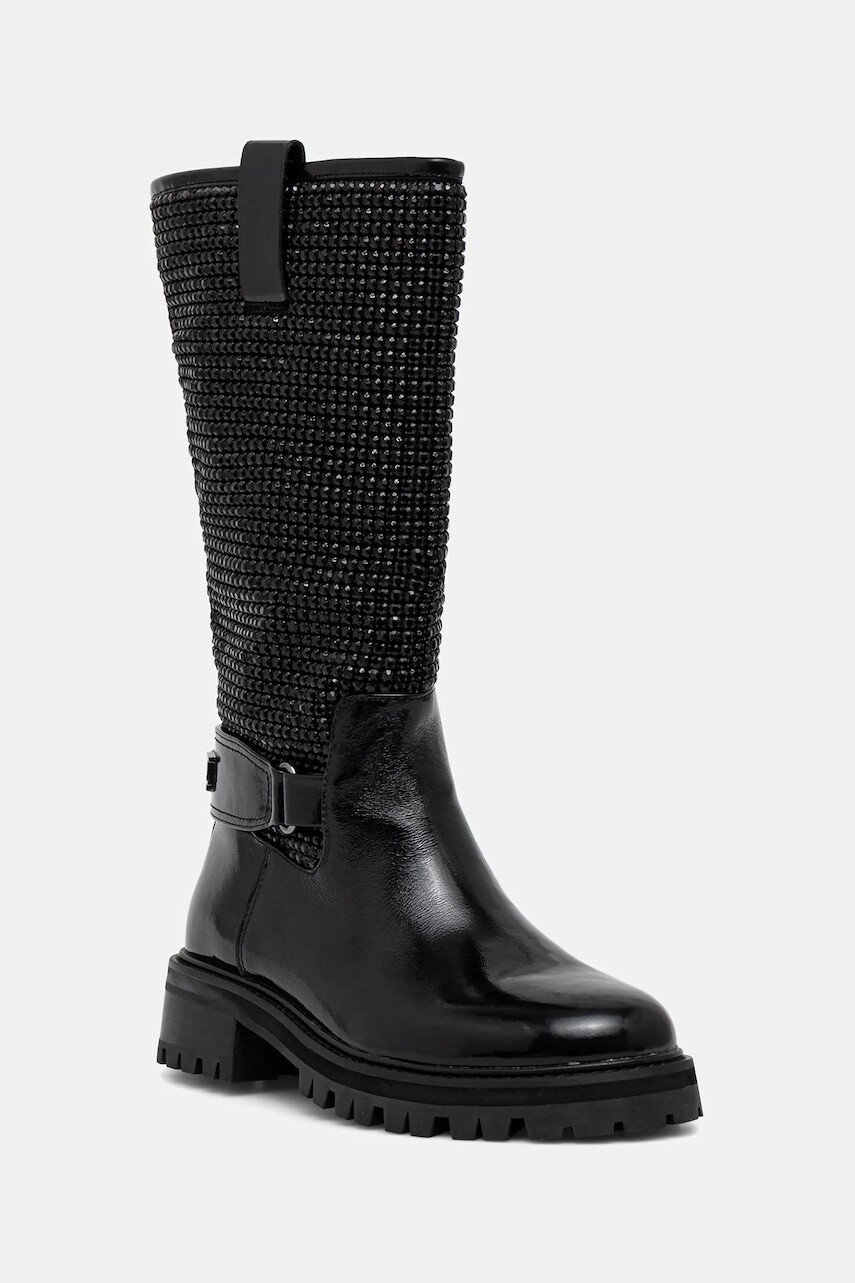 Členkové topánky Kurt Geiger London Kurt Mid Calf Boot čierna farba, na plochom podpätku, 4992800039