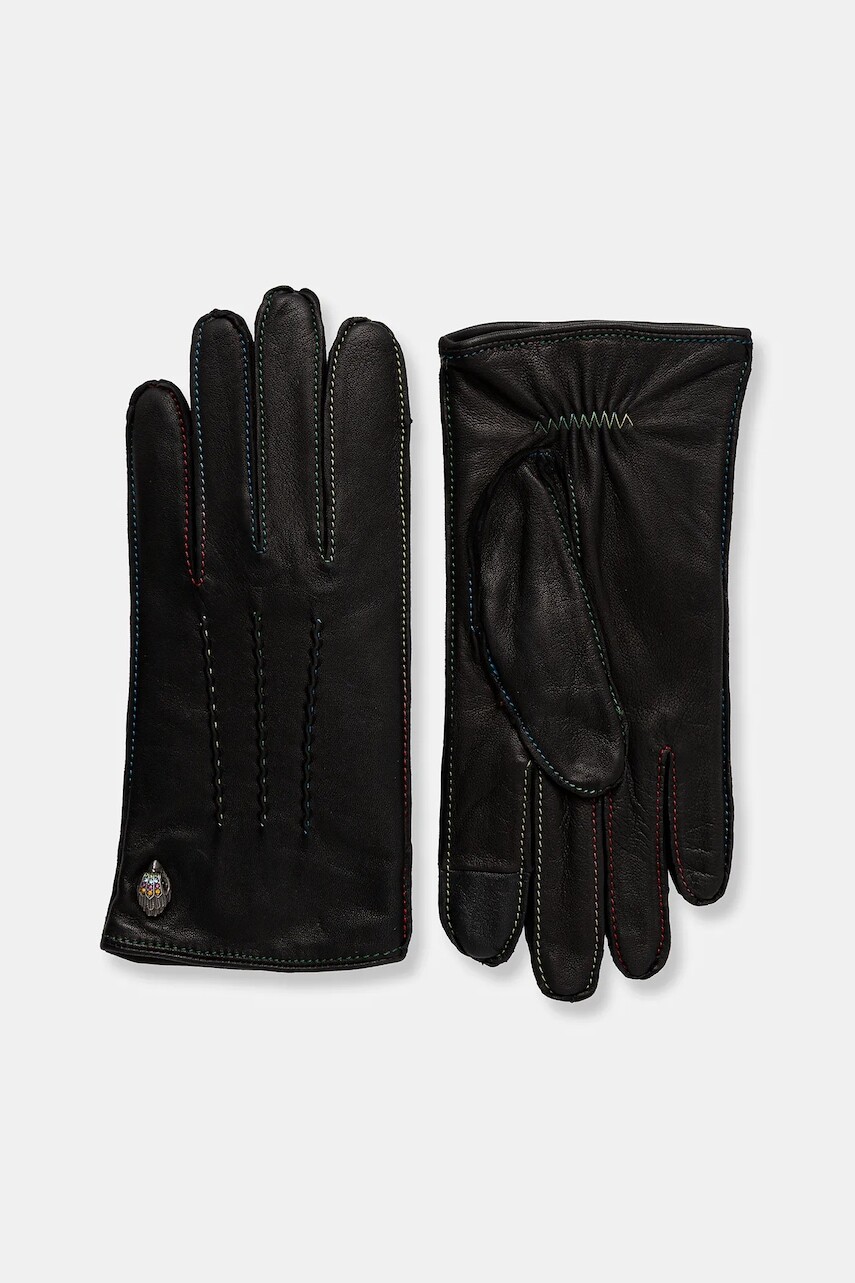Kožené rukavice Kurt Geiger London čierna farba, 5071500109