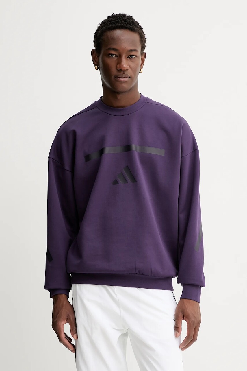 Mikina adidas adidas x Z.N.E fialová farba, s potlačou, JW4751