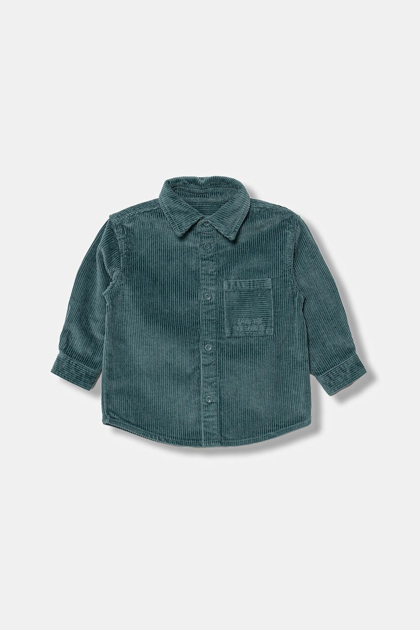 Detská košeľa United Colors of Benetton zelená farba, 5IKTGQ02W