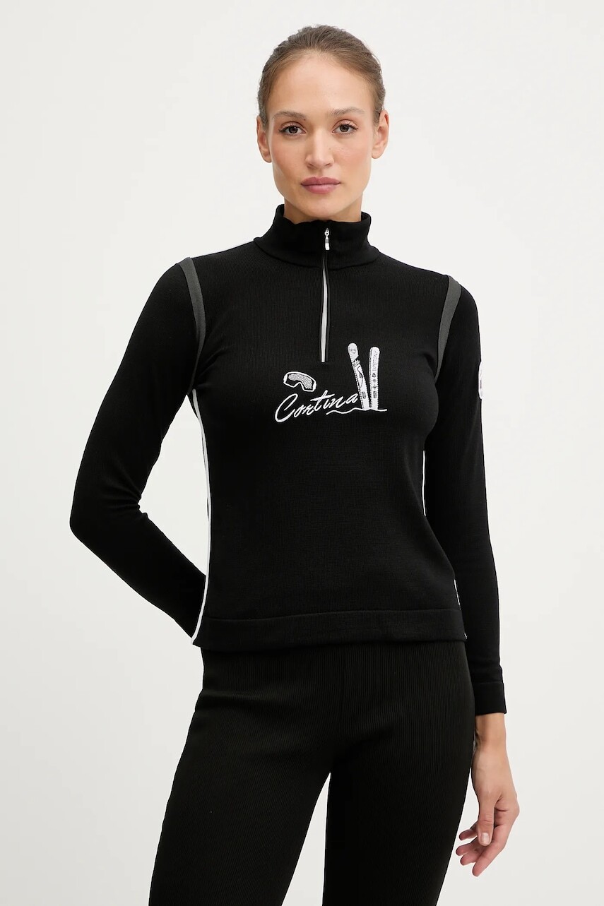 Funkčné tričko s dlhým rukávom s prímesou vlny Newland LADY WOOL T-NECK čierna farba, N46864.15