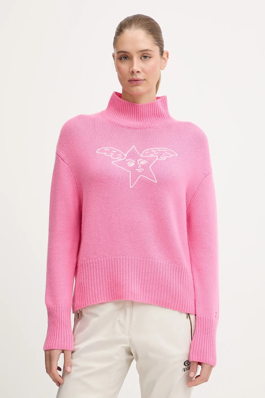 Sveter s prímesou kašmíru Rossignol JCC ružová farba, RLOWO04