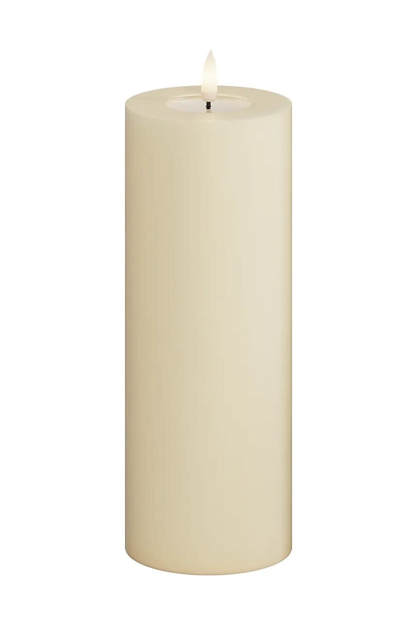Led sviečka Deluxe Homeart Cream Bloklys 7,5 x 20 cm béžová farba