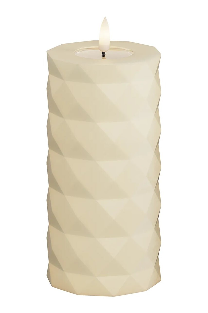 Led sviečka Deluxe Homeart Square Bloklys 7,5 x 15 cm béžová farba