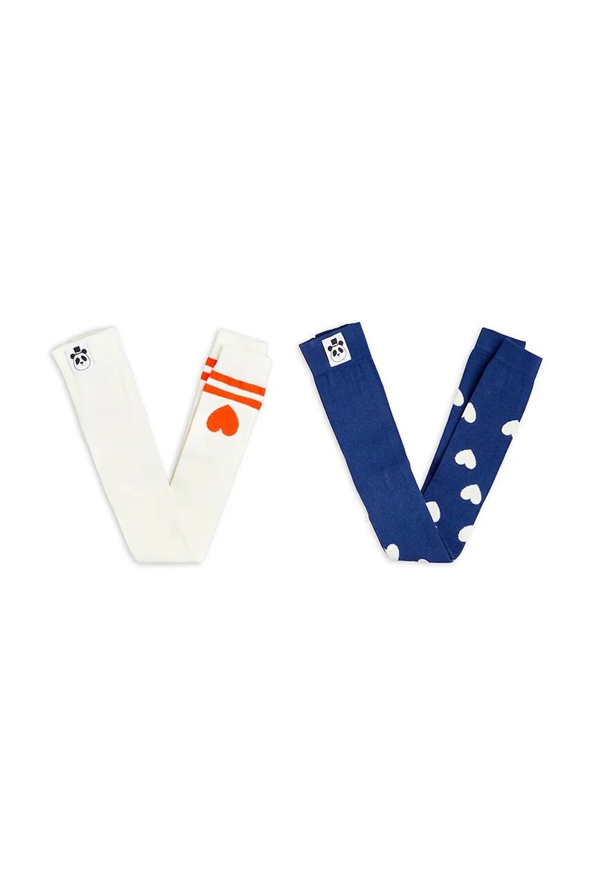 Detské legíny Mini Rodini Hearts 2-pak biela farba, 26160118