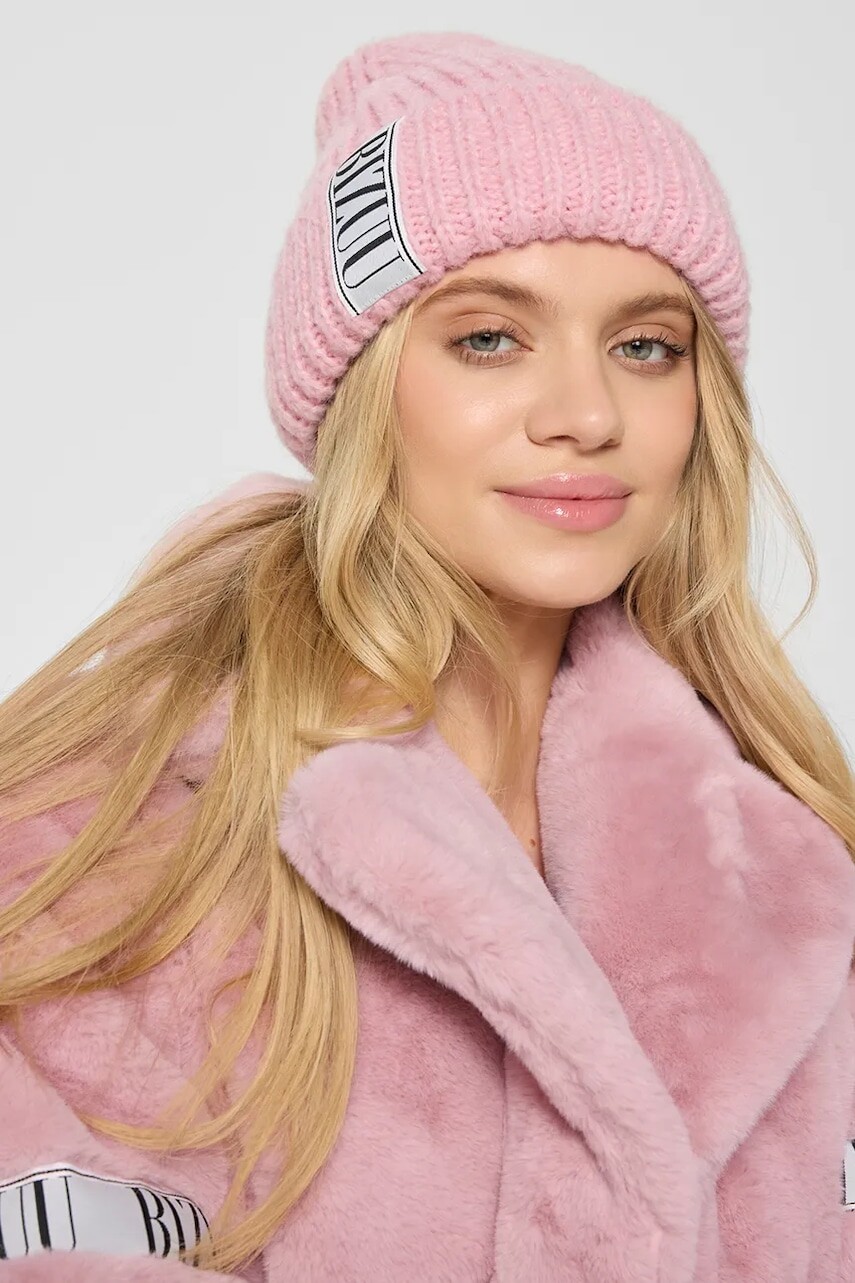 Čiapka s prímesou vlny Bizuu LORRO ružová farba, LORRO RÓŻOWY