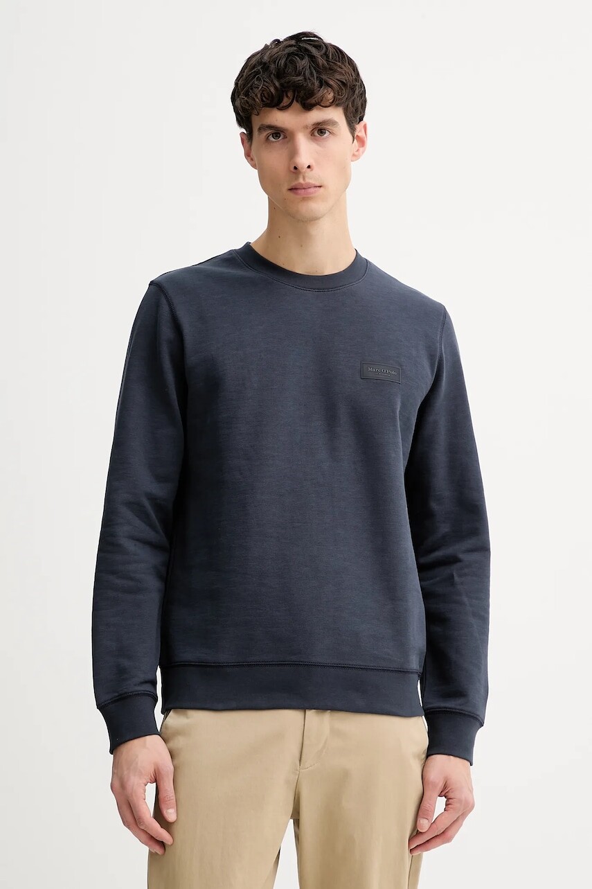 Bavlnená mikina Marc O'Polo tmavomodrá farba, jednofarebná, 620401554008