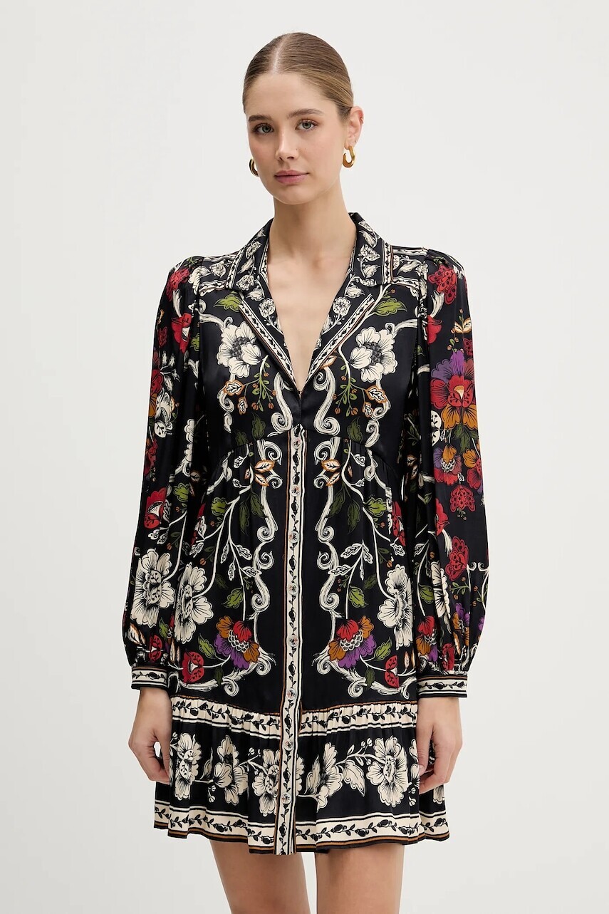 Šaty Farm Rio čierna farba, mini, áčkový strih, 344649