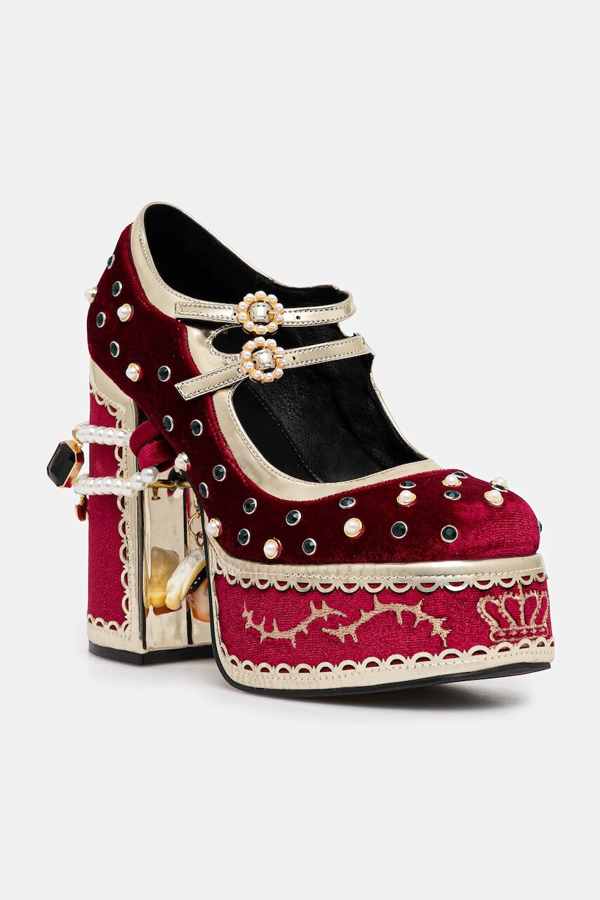 Lodičky Koi Footwear Boleyns Vengeance bordová farba, na podpätku, DBP81