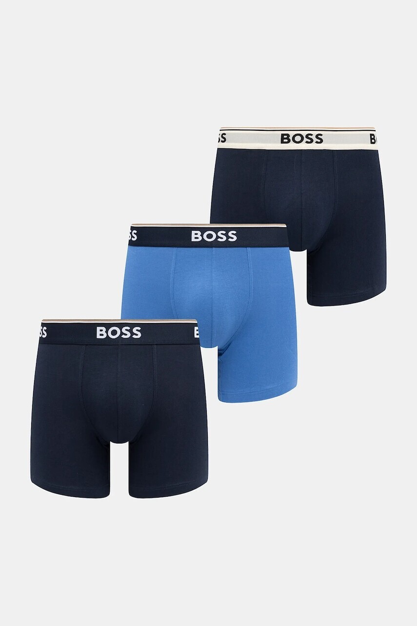 Boxerky BOSS 3-pak modrá farba, 50554694