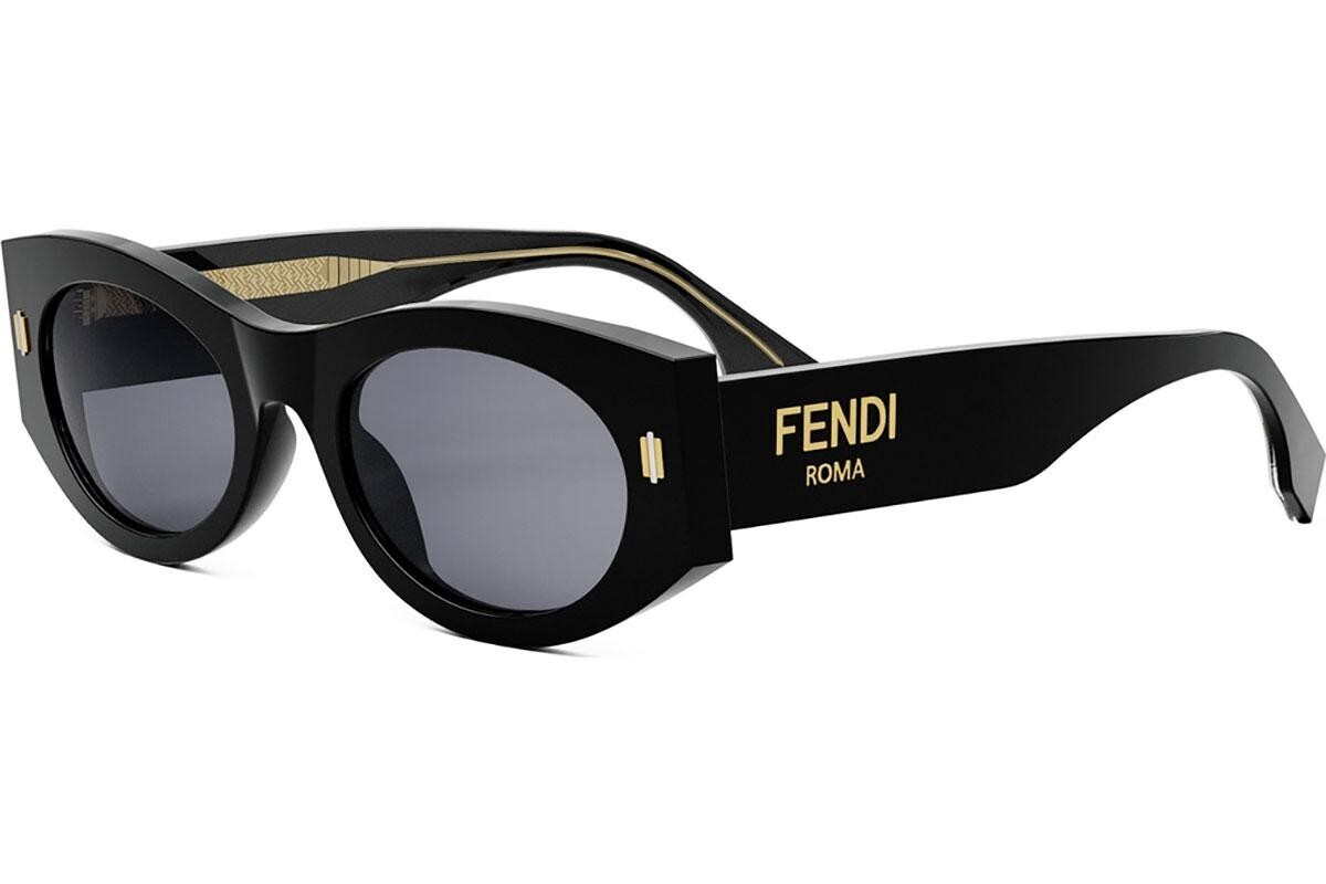 FENDI Roma Black Oval Sunglasses - ONE SIZE (52)